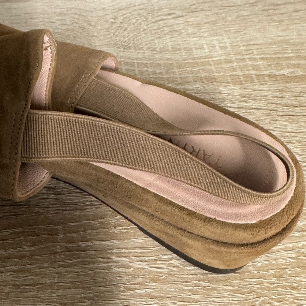 Taryn Rose Tiva Women 11M Brown Suede Elastic Slingback Wedge Sandals - Picture 11 of 11
